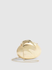River Island Gold Hard Shell Metallic Clutch Bag - Image 2 of 6