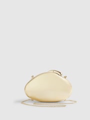 River Island Gold Hard Shell Metallic Clutch Bag - Image 4 of 6