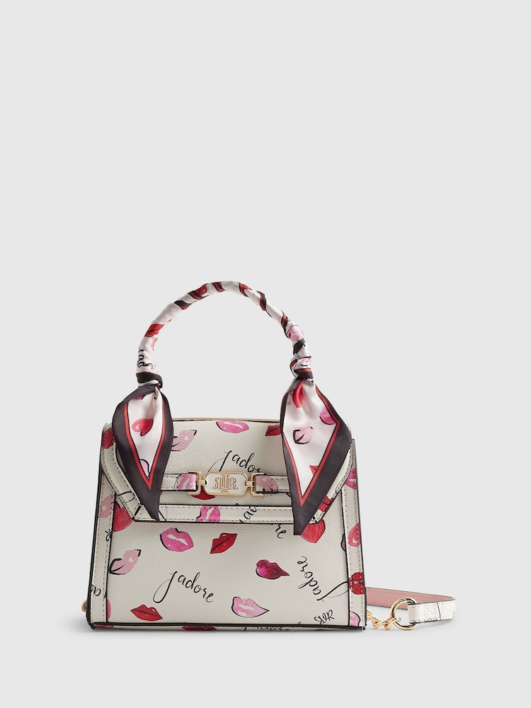 River Island Cream Mini Jadore Tote Cross-Body Bag - Image 1 of 6