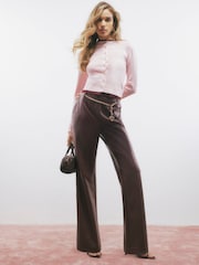 River Island Pink Scallop Trim Tipped Cardigan - Image 1 of 4