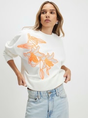 River Island Cream Embroidered Floral Sweatshirt - Image 1 of 4