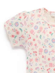 Purebaby Blue Embroidered Dungarees Set - Image 5 of 7