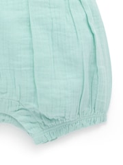 Purebaby Blue Embroidered Dungarees Set - Image 7 of 7