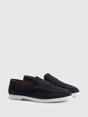 River Island Blue Suede Smart Loafers - Image 2 of 5