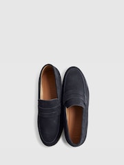 River Island Blue Suede Smart Loafers - Image 3 of 5