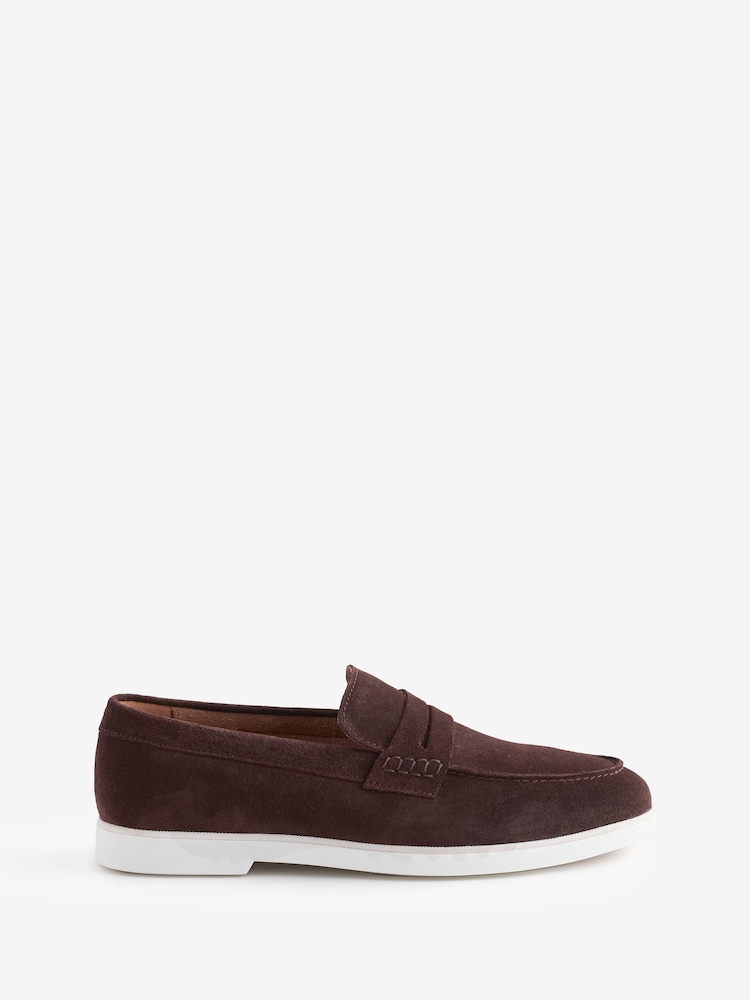 River Island Brown Suede Smart Loafers - Image 1 of 1