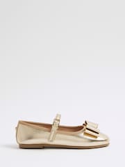 Chaussures Ballerine River Island à nœud métallisé - Image 1 de 5