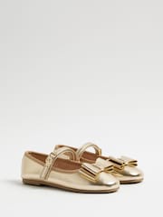 Chaussures Ballerine River Island à nœud métallisé - Image 2 de 5