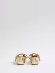 Chaussures Ballerine River Island à nœud métallisé - Image 3 de 5