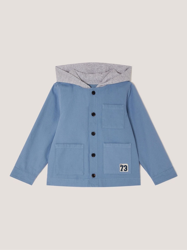 Monsoon Blue Hooded Chore Jacket - Image 1 of 3