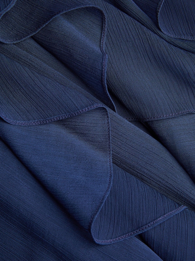 Navy Blue - Damit Pang-Prom na may Halter Ruffle ng Monsoon Arizona - Larawan 4 ng 4 Navy Blue - Damit Pang-Prom na may Halter Ruffle ng Monsoon Arizona - Larawan 4 ng 4