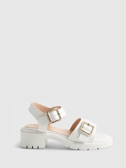 River Island White Snake Buckle Sandals - Image 1 of 4