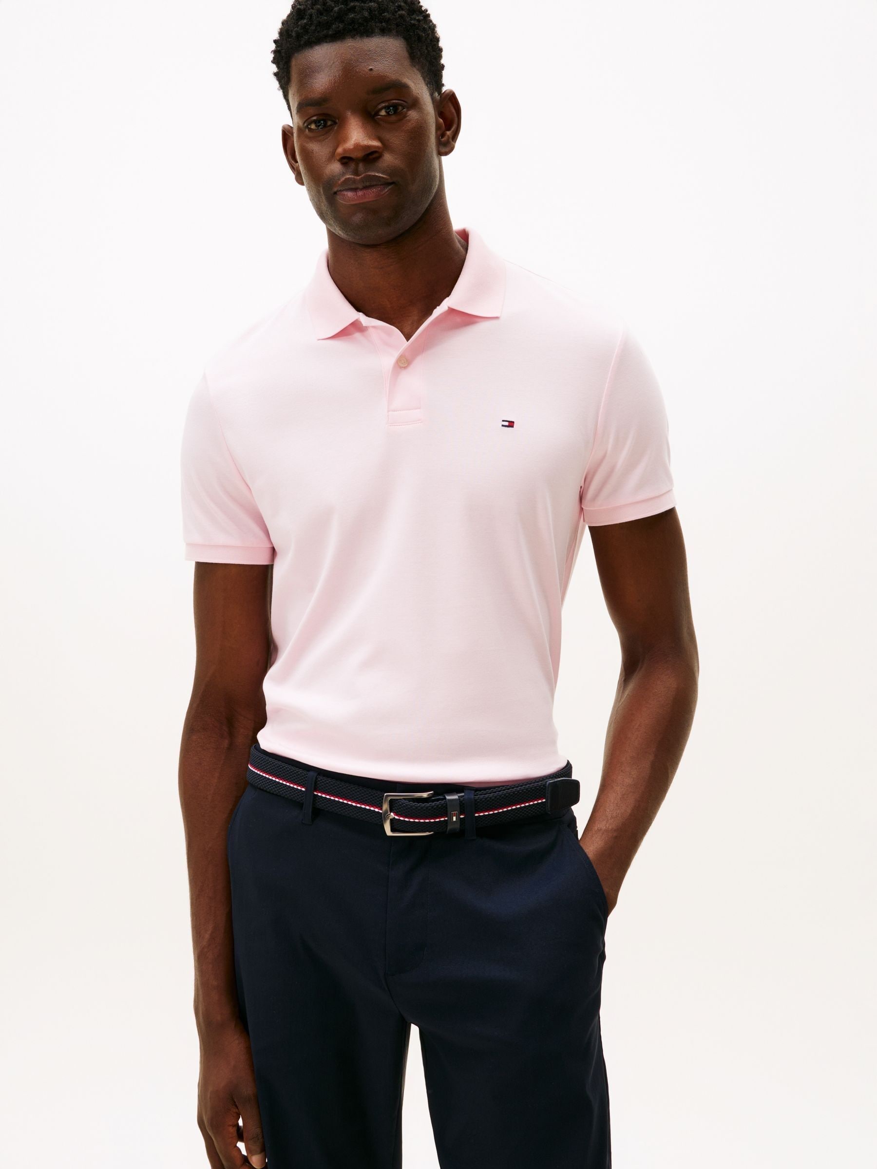 Tommy Hilfiger Men's Pink Interlock Short Sleeve Polo Shirt in Size 2XL, Sports Direct - Image 3