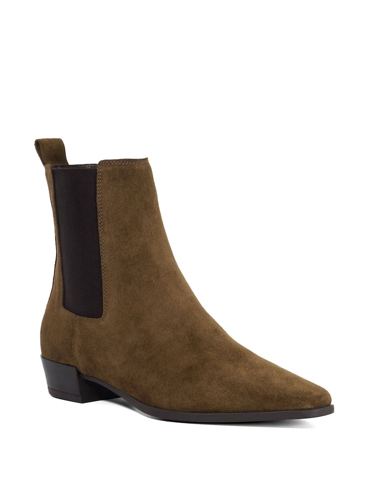 Dune London Dark Brown Parkas Chisel Western Chelsea Boots - Image 2 of 5