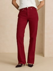 Red Mid Rise Stretch Bootcut Jeans - Image 3 of 8