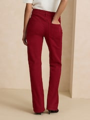 Red Mid Rise Stretch Bootcut Jeans - Image 4 of 8