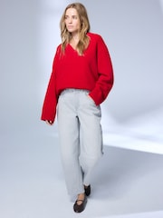 Grey Barrel Leg Jeans - Image 1 of 8