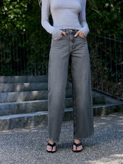 Dark Grey Wide Leg Denim Jeans - Image 3 of 8