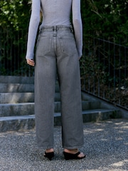 Dark Grey Wide Leg Denim Jeans - Image 4 of 8