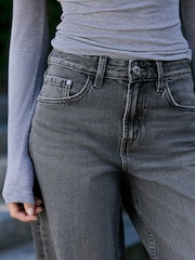 Dark Grey Wide Leg Denim Jeans - Image 5 of 8