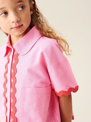 Angel & Rocket Pink Brooke Ric Rac Trim Shorts And Shirt Set - Image 3 of 6