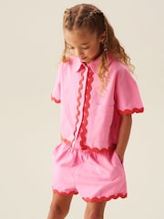Angel & Rocket Pink Brooke Ric Rac Trim Shorts And Shirt Set - Image 4 of 6