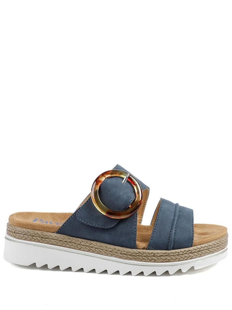 Pavers Navy Adjustable Fitting Sandals - Image 1 of 5 Pavers Navy Adjustable Fitting Sandals - Image 1 of 5