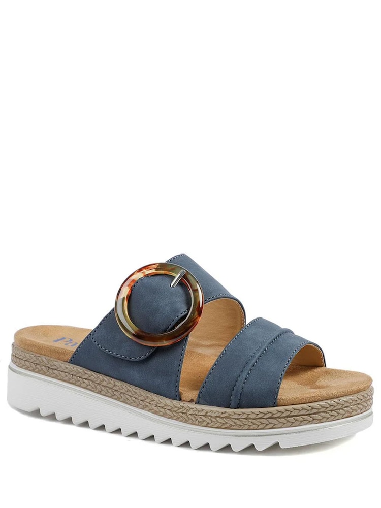 Pavers Navy Adjustable Fitting Sandals - Image 2 of 5 Pavers Navy Adjustable Fitting Sandals - Image 2 of 5