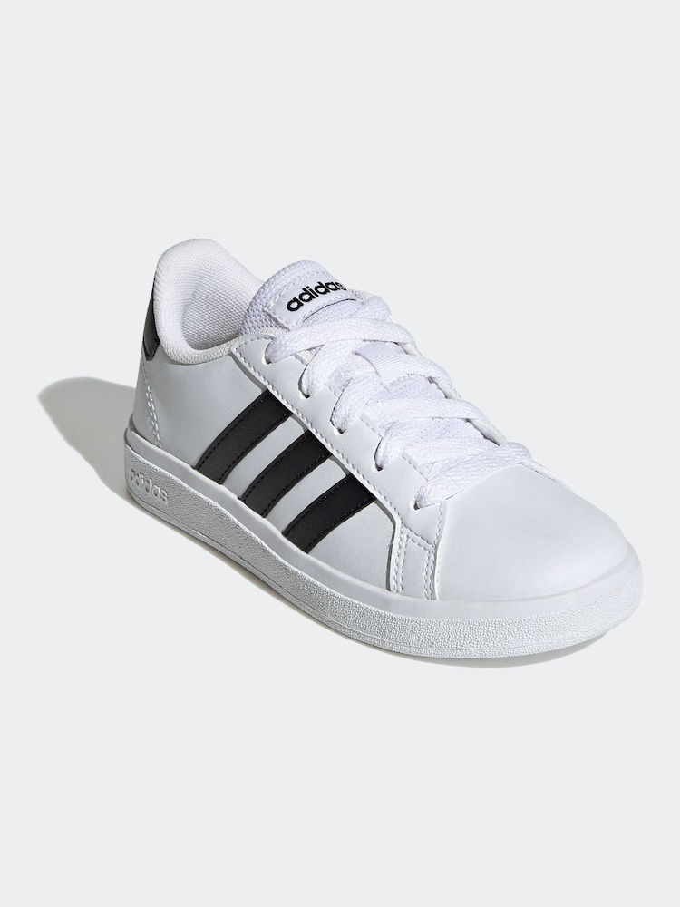 adidas White Grand Court Lifestyle Tennis Lace-Up Shoes - Image 2 of 10