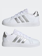 adidas White Grand Court Lifestyle Tennis Lace-Up Shoes - Image 5 of 9