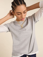 Baukjen Grey Addie Double Layer Cotton Top - Image 4 of 5