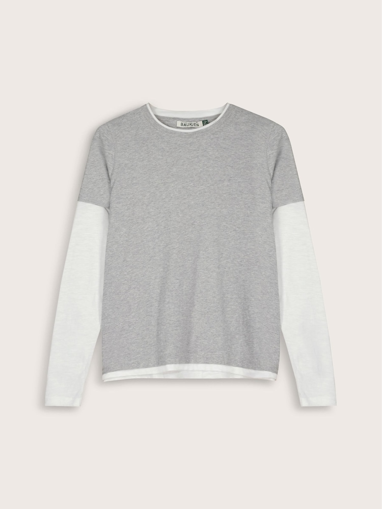 Baukjen Grey Addie Double Layer Cotton Top - Image 5 of 5