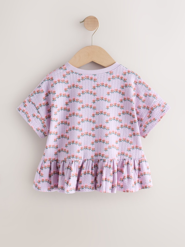 أرجواني - تيشرت بكُم قصير وكشكشة (للأعمار من 3 شهور إلى 7 سنوات) - صورة 2 من 4