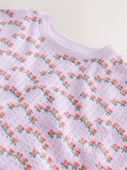 أرجواني - تيشرت بكُم قصير وكشكشة (للأعمار من 3 شهور إلى 7 سنوات) - صورة 3 من 4