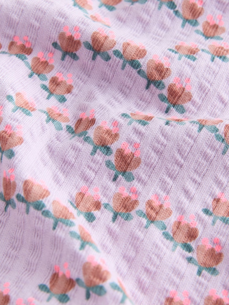 أرجواني - تيشرت بكُم قصير وكشكشة (للأعمار من 3 شهور إلى 7 سنوات) - صورة 4 من 4