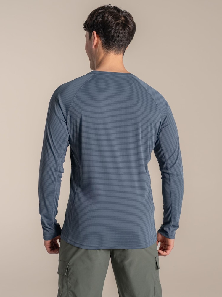 Craghoppers Silver NosiLife SolarShield+ Long Sleeved T-Shirt - Image 2 of 4 Craghoppers Silver NosiLife SolarShield+ Long Sleeved T-Shirt - Image 2 of 4