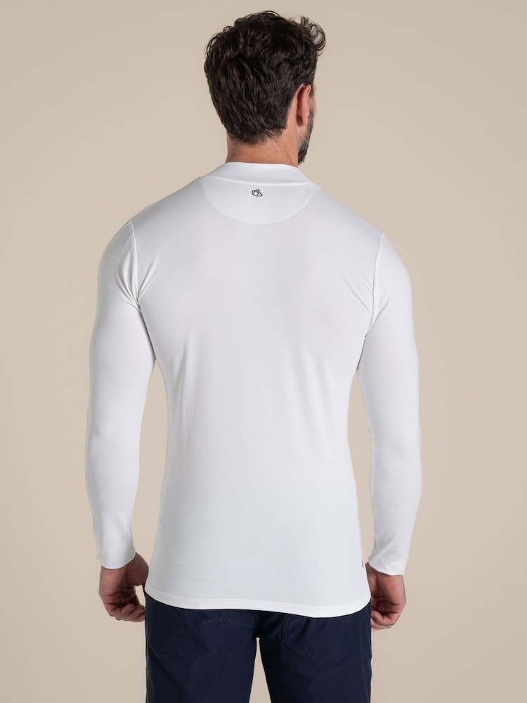 Craghoppers Cream NosiLife Long Sleeved Mock Neck Top - Image 2 of 6