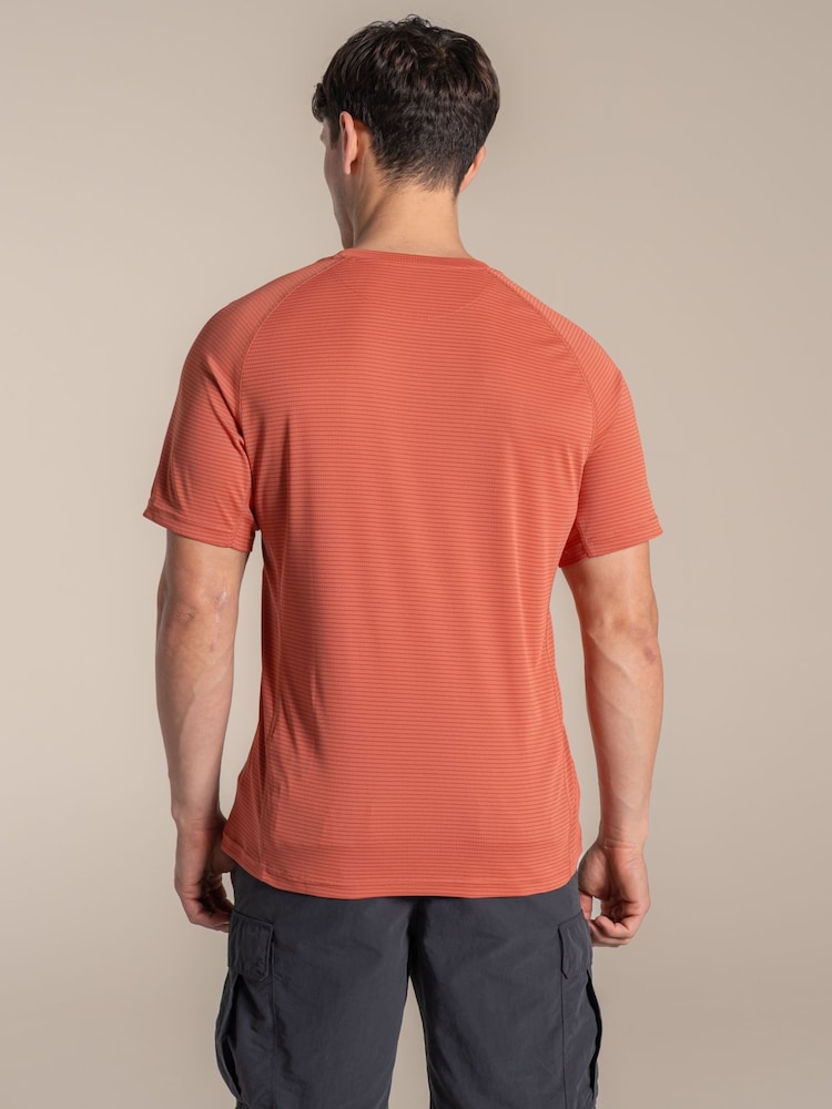 Craghoppers Orange NosiLife SolarShield+ Short Sleeved T-Shirt - Image 2 of 4 Craghoppers Orange NosiLife SolarShield+ Short Sleeved T-Shirt - Image 2 of 4