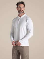 Craghoppers Cream NosiLife Bramshaw Long Sleeved Polo Top - Image 1 of 6