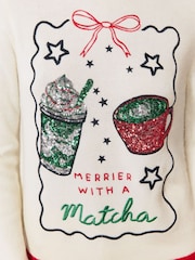 Lipsy Christmas Merrier with a Matcha Embellished Knitted Jumper - រូបភាព 6 នៃ 6