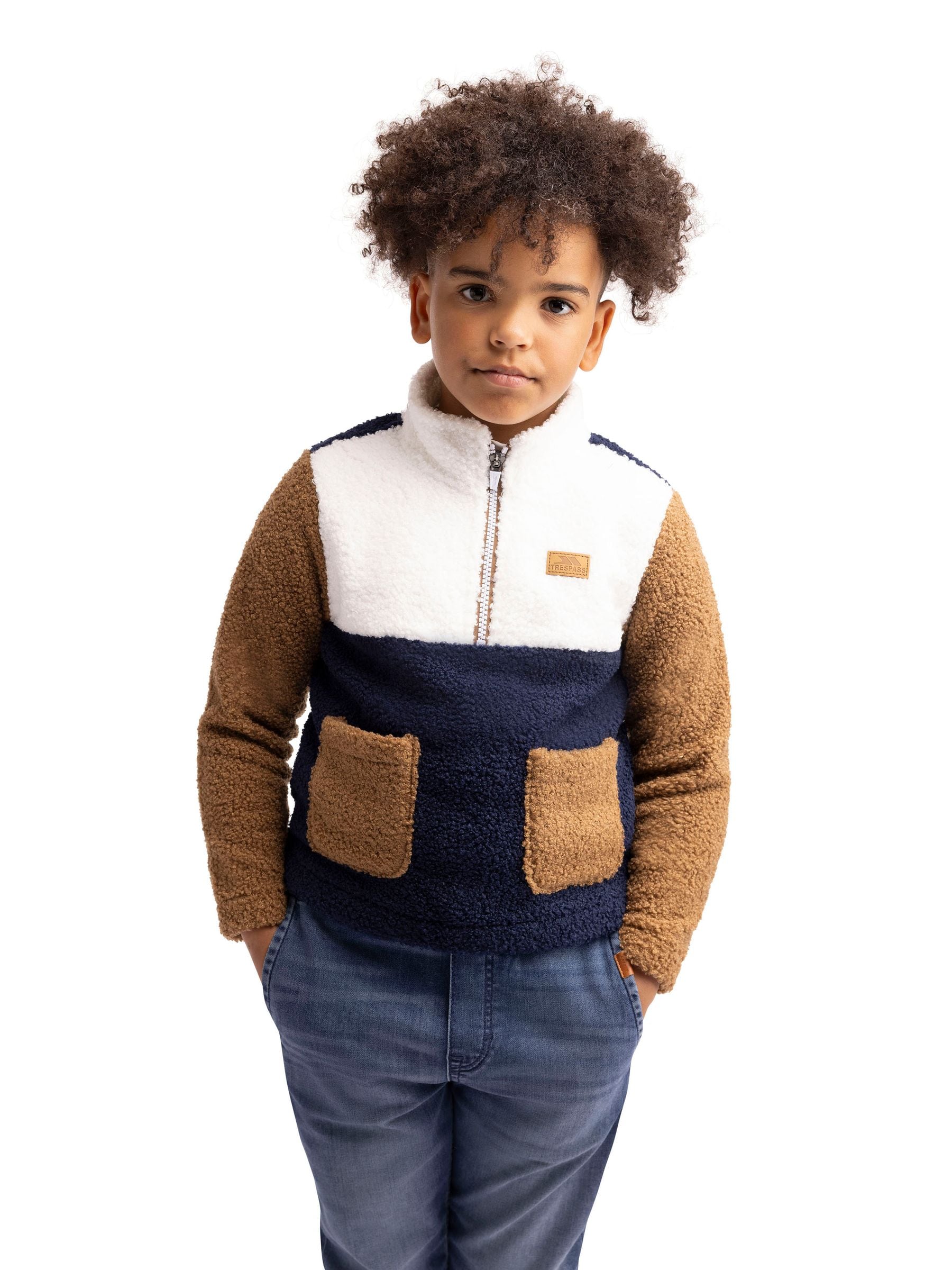 Trespass Kids Half Zip Fleece Mitta Blue 7/8 - Image 5
