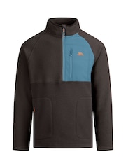 Trespass Dark Brown North Block Pocket 1/4 Zip Fleece - Image 1 of 2