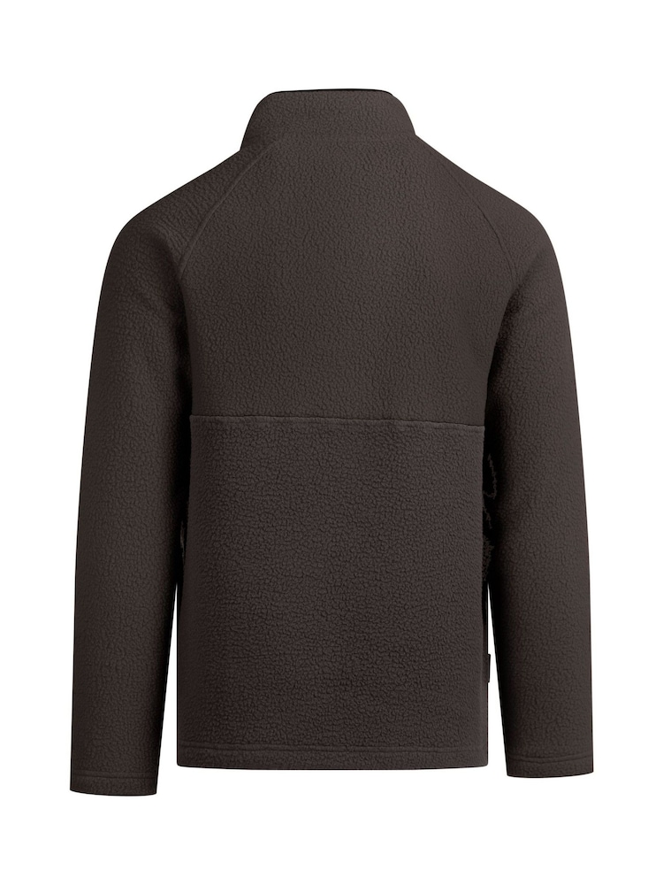 Trespass Dark Brown North Block Pocket 1/4 Zip Fleece - Image 2 of 2 Trespass Dark Brown North Block Pocket 1/4 Zip Fleece - Image 2 of 2