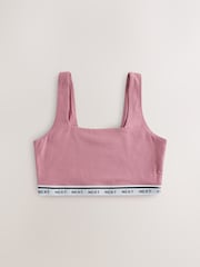 Pink/Plum/Cream 3 Pack Cotton Rich Ultimate Comfort Crop Tops - Image 2 of 6