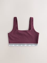 Pink/Plum/Cream 3 Pack Cotton Rich Ultimate Comfort Crop Tops - Image 8 of 10