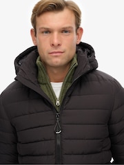 Svart - Superdry Med hette Fuji Fôret jakke - Bilde 6 av 8