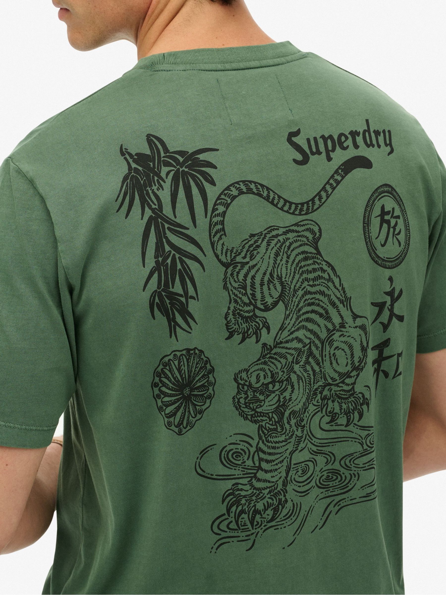 Superdry Green T-Shirt Tokyo Narrative - Image 2