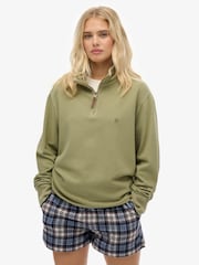 Superdry Green Classic Essential Half Zip Jumper - Image 1 of 7