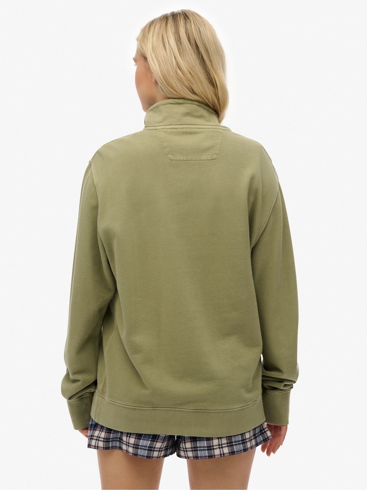 Superdry Green Classic Essential Half Zip Jumper - Image 2 of 7