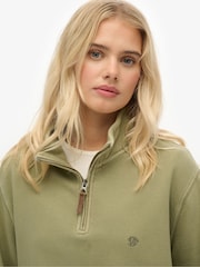 Superdry Green Classic Essential Half Zip Jumper - Image 4 of 7